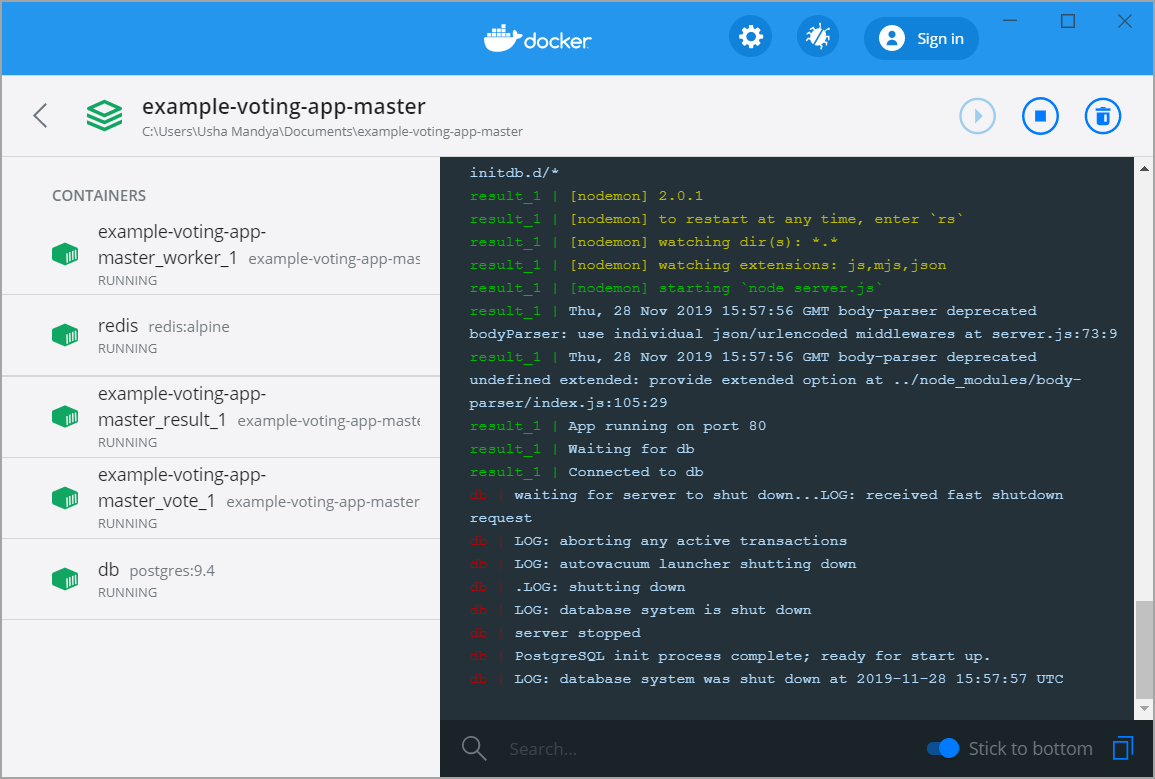 Application view