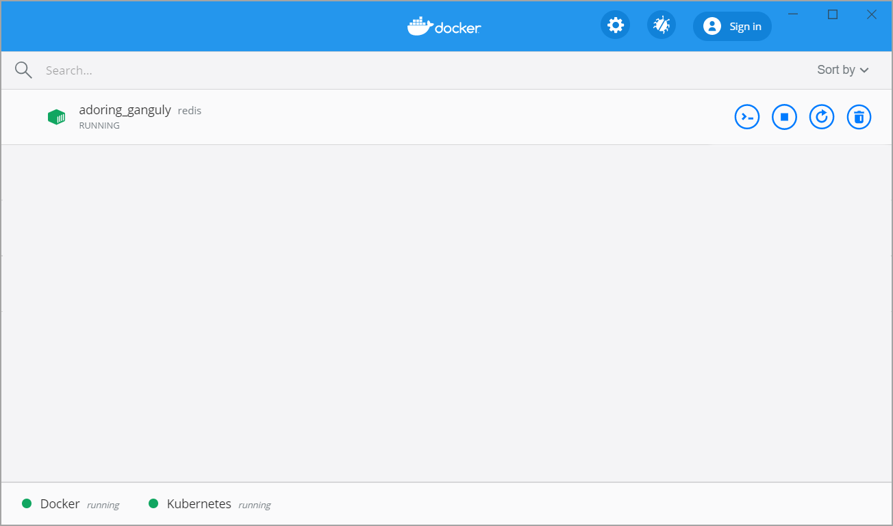 Redis container