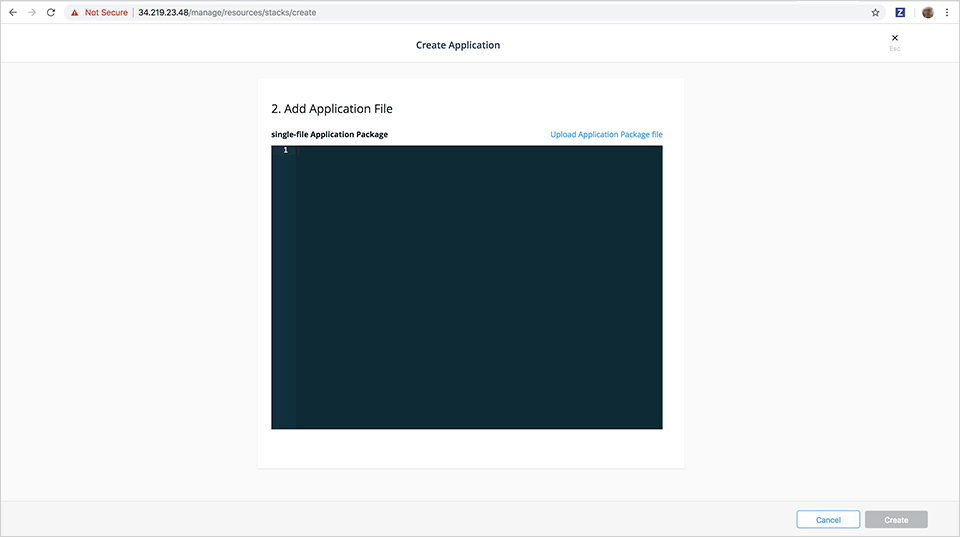 Provide application package in UCP